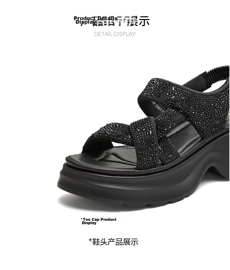 TEENMIX Qixi Festival Gift Sparkling One-Strap Sandals Simple Comfortable Versatile Fashion Women's Shoes 2026 Summer New Arrival 5