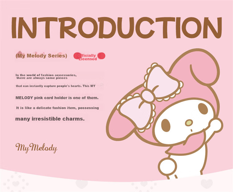 Mascara x My Melody Limited Edition Women's Bag Luxury Card Holder Small Coin Purse Birthday Gift for Girls 5