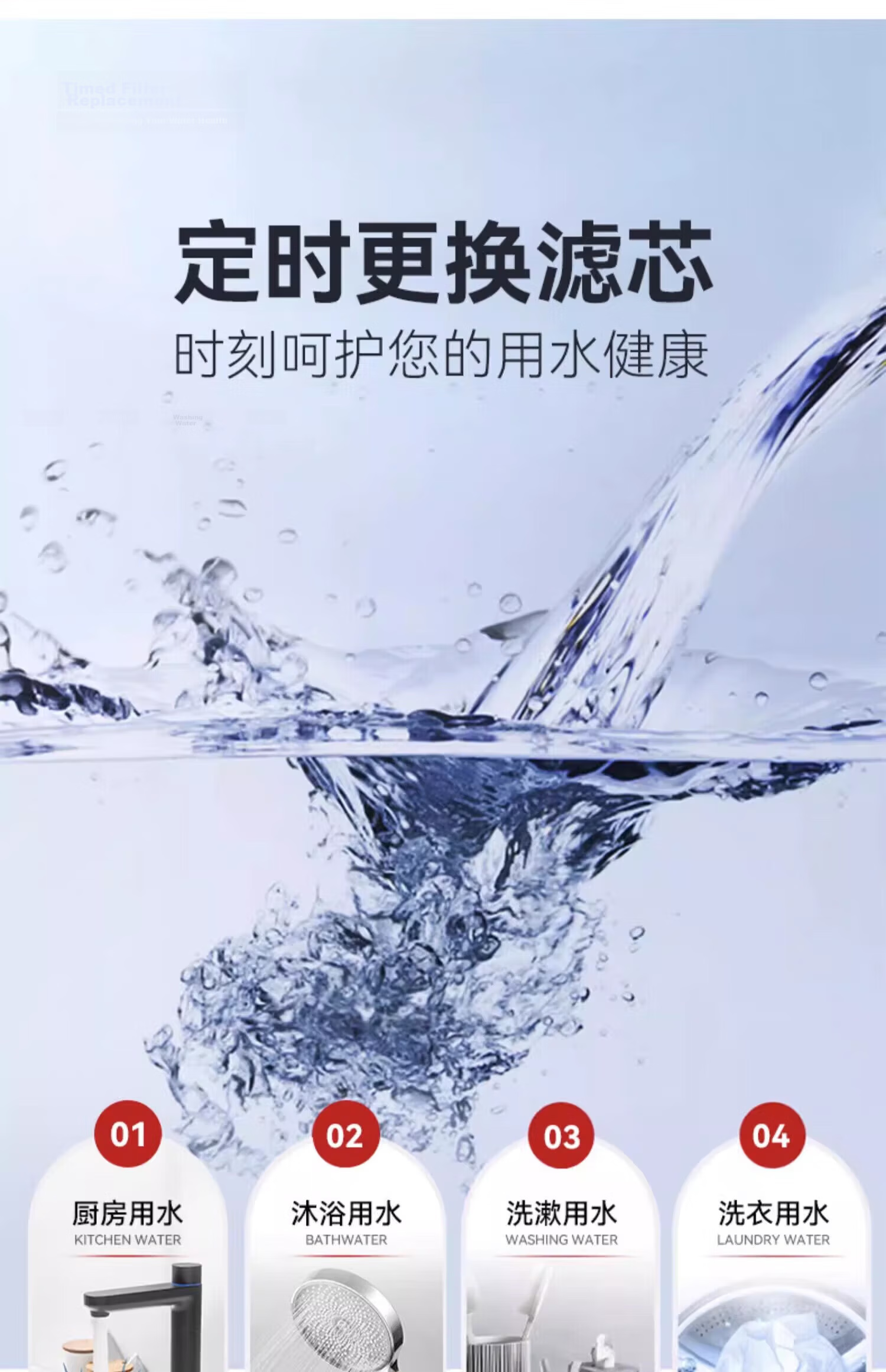 Diamond Core Large White Bottle Pre-Filter Cartridge Universal PP Cotton Filter for Large Blue Bottle Water Purifier 3
