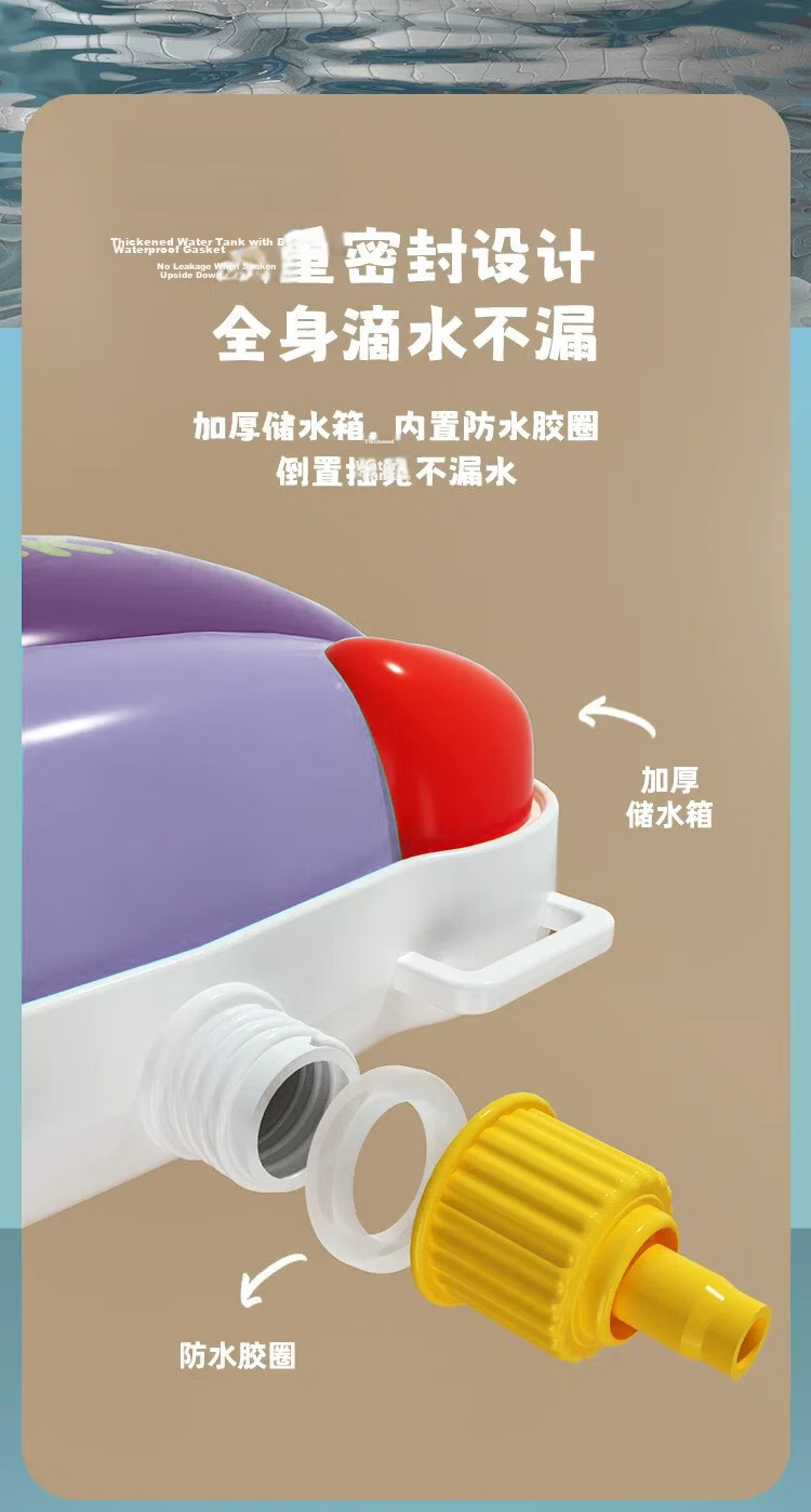 COOKSS Kids Water Gun Toy Splashing Cartoon Popular Non-Electric Water Blaster Outdoor Water Fight Gadget 6
