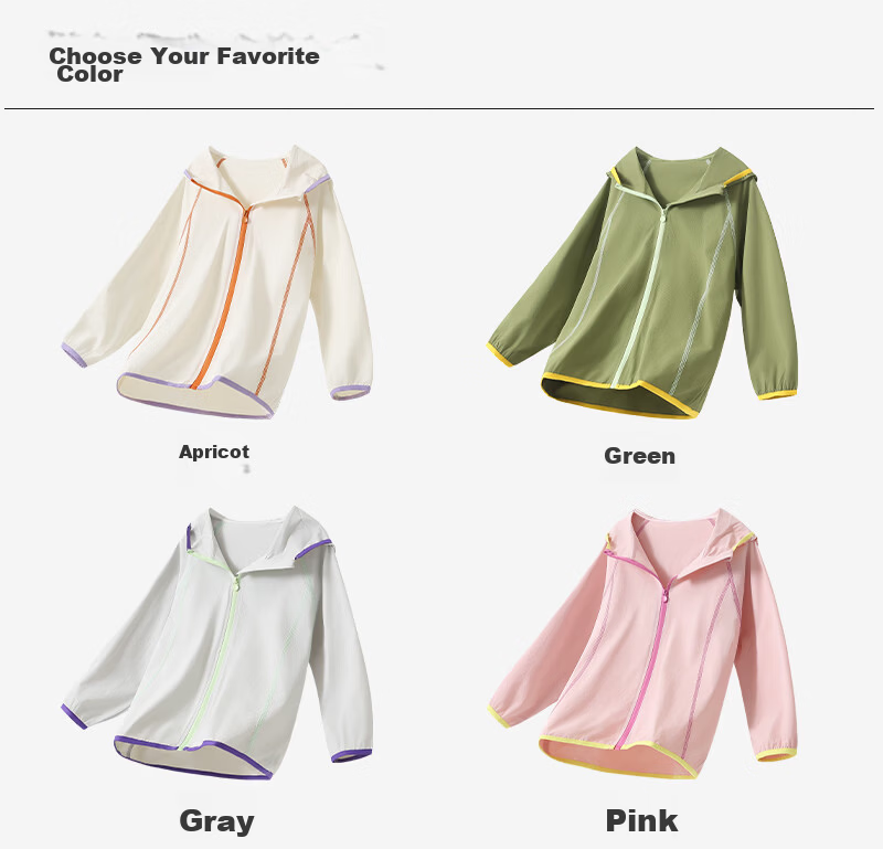 Mianzhi Kids Cooling Sun Protection Jacket UPF50+ Summer Lightweight Original Yarn UV Protection Skin Jacket Pink 160 17