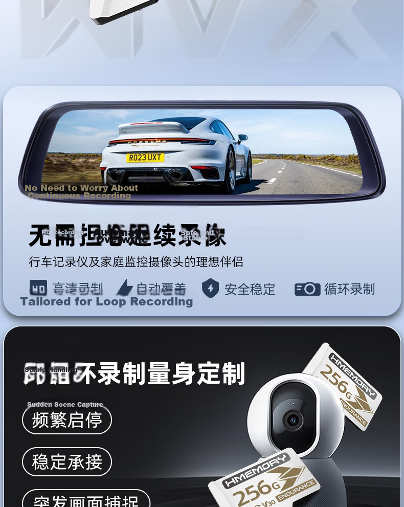 Huacun 64GB Memory Card for BYD Dash Cam Qin L/Song/Yuan PLUS Seagull Dolphin Car Sentinel Mode Storage TF Card FAT32 SD Card 4