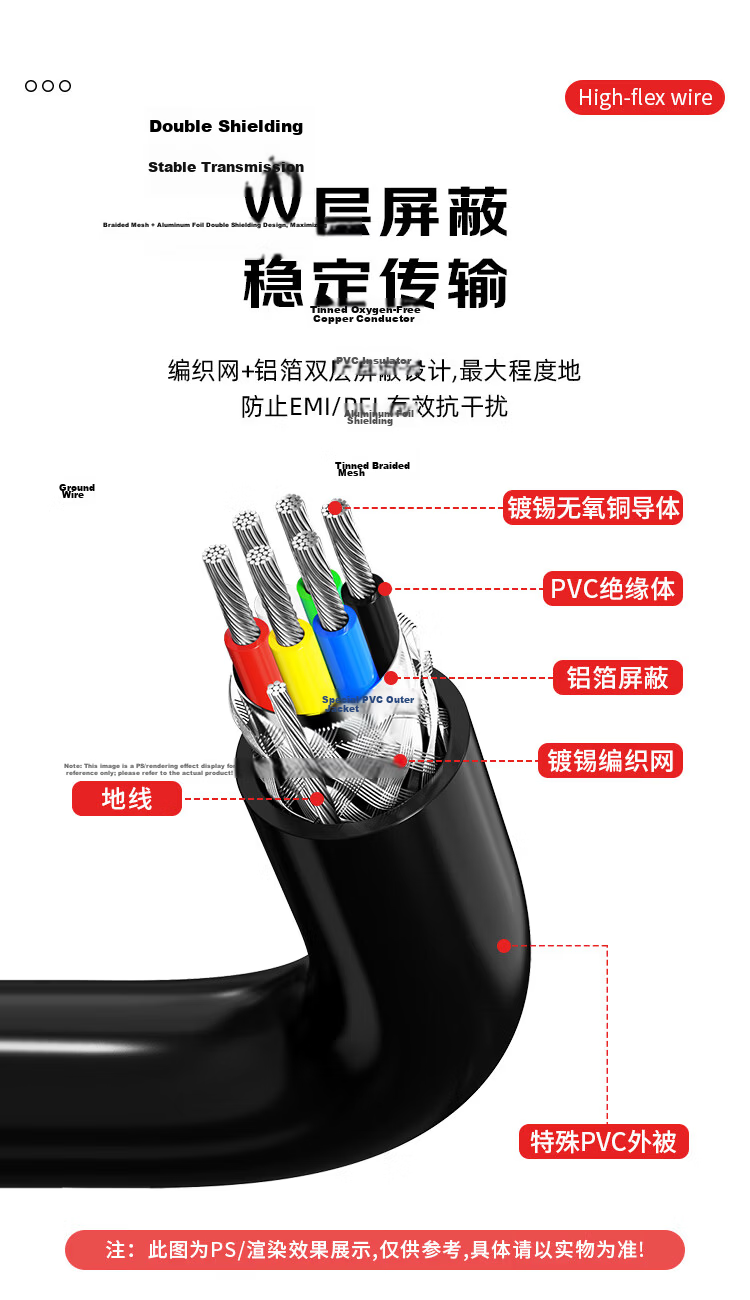 Feng Yingzi Industrial Camera Power Cable 6-Core High-Flex Drag Chain Trigger Cable IO Adapter Straight Head 0.5m FYZ-GRX01 2