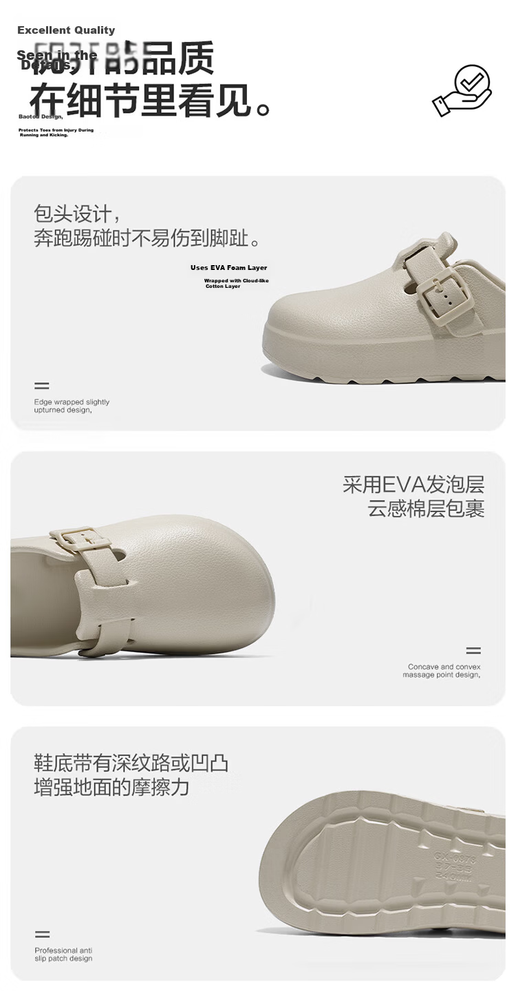 Zulijian Elderly Shoes New Open-Toe Outdoor Sandals Women's Birkenstyle Casual Shoes 66015K Beige Size 37-38 9