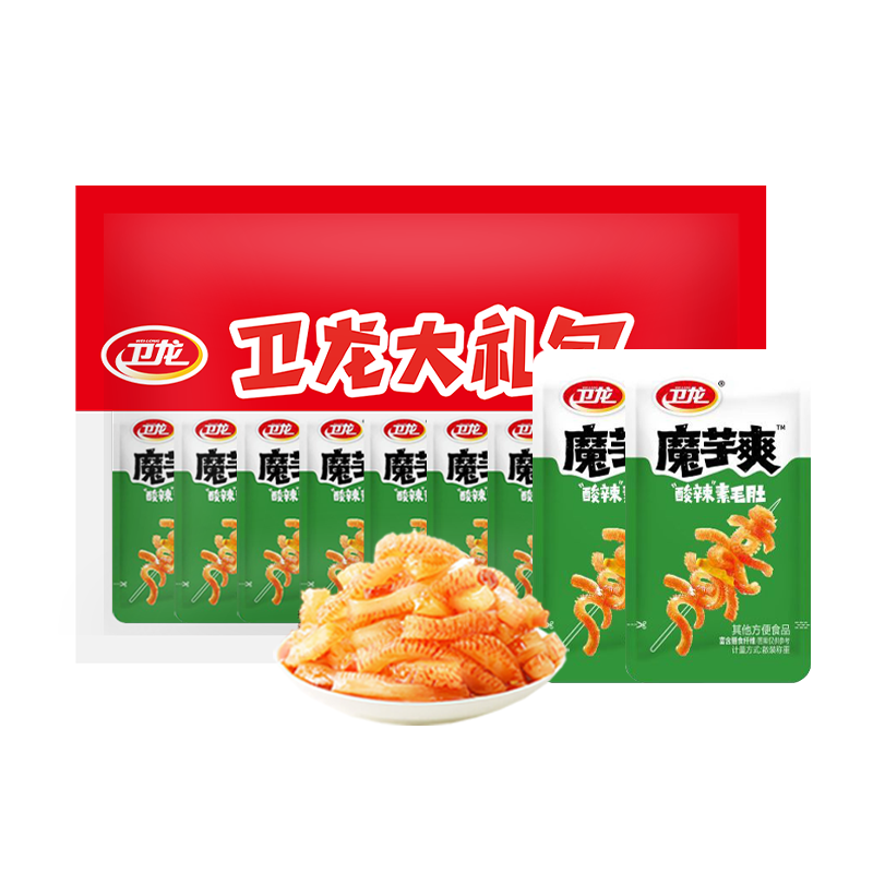卫龙 魔芋爽 素毛肚 酸辣味 休闲办公便携小零食礼包 180g