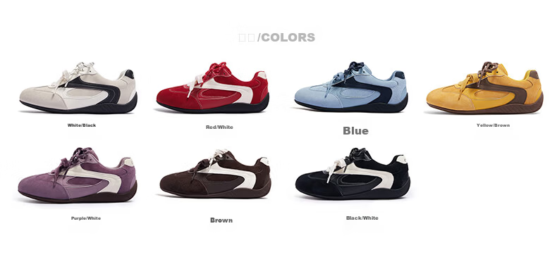 CAMEL Feichi Women's Retro Suede Lightweight Racing Shoes L26S202002 Black/White Size 37 26