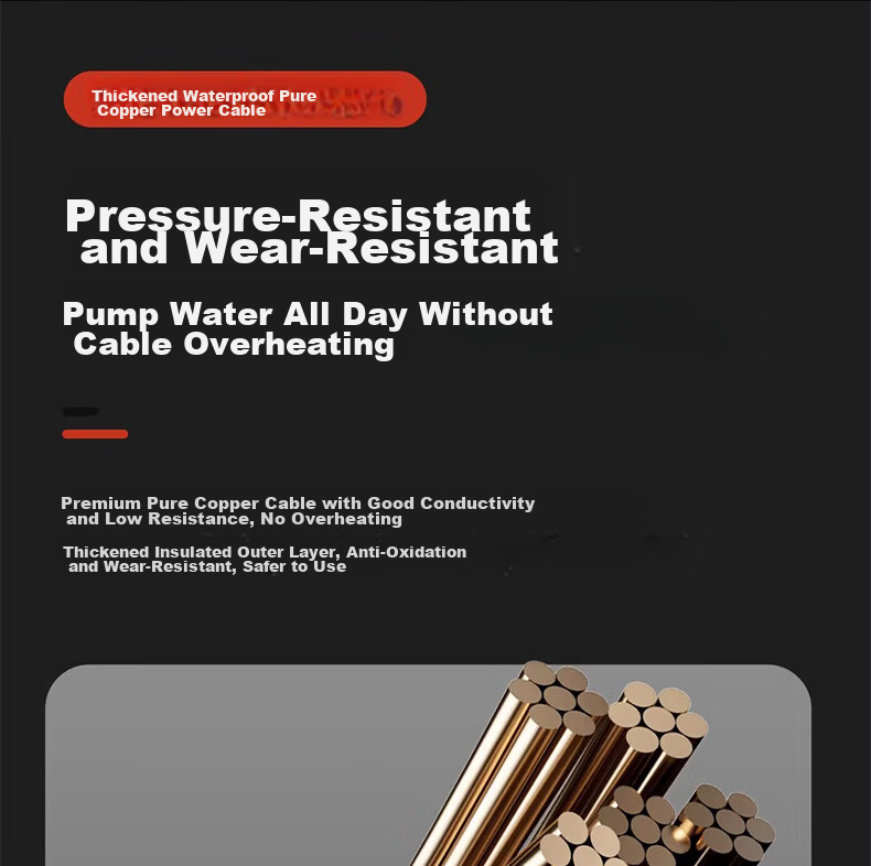 Milade Submersible Pump Household Well Water Pump 220V Stainless Steel Agricultural Sewage Pump Irrigation High Flow High Lift 34