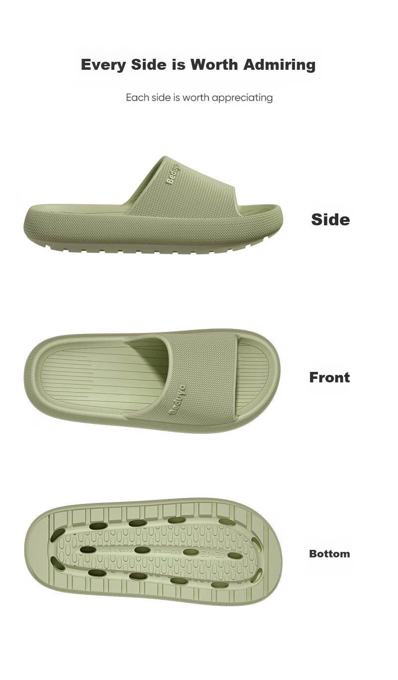 Beiduo Yang Men's Thick-Soled Slippers Summer Indoor Home Couple Bathroom Non-Slip Soft Feeling Cool Slippers White Size 42-43 11