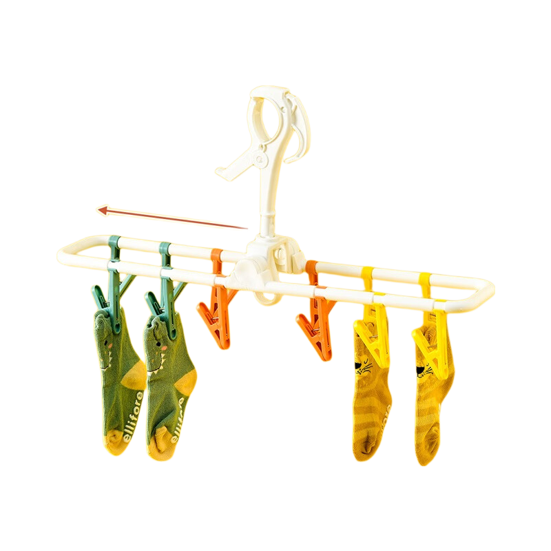 JEKO&JEKO Foldable Travel Clothes Drying Rack with Portable Sock Clips for Underwear and Panties