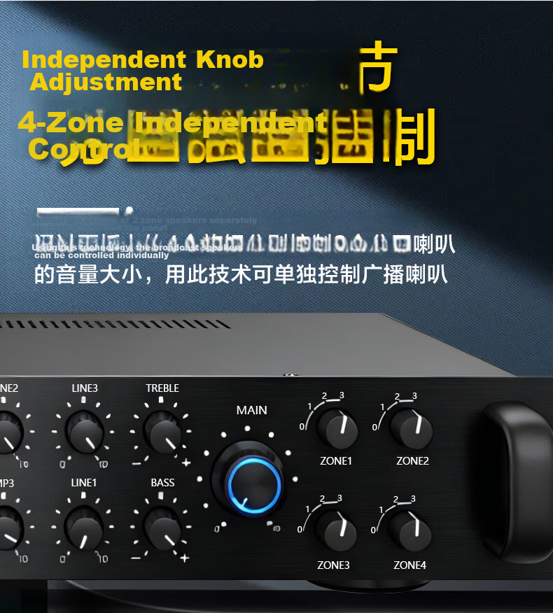 SAST 200W High Power Bluetooth Constant Voltage Amplifier Public Broadcasting Amplifier Ceiling Speaker Wall-mounted Speaker Home Theater System Four-Zone Audio Control 8
