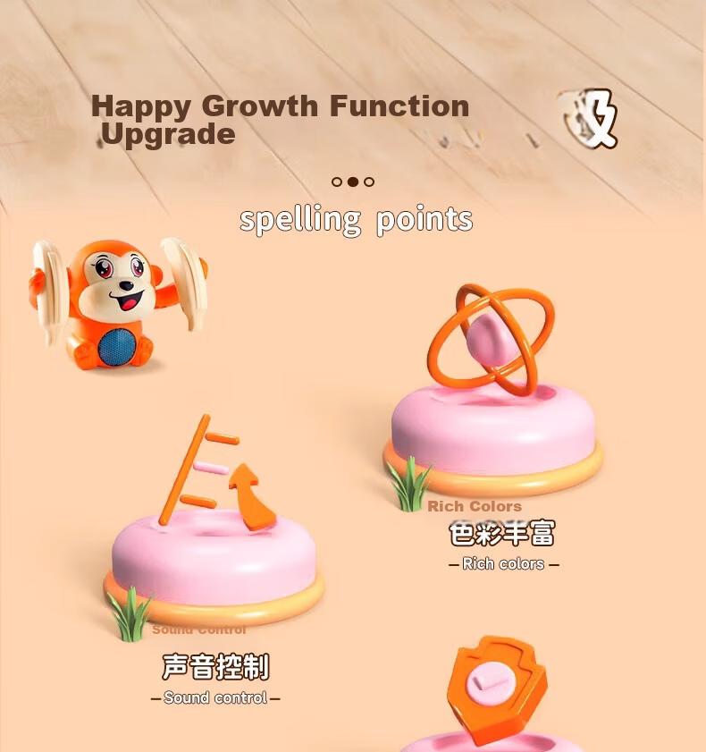 Kingstan Tumbling Monkey Toy Baby Electric Flipping 0-1 Year Old Soothing Device Children's Crawling and Head Lifting Trainer 2
