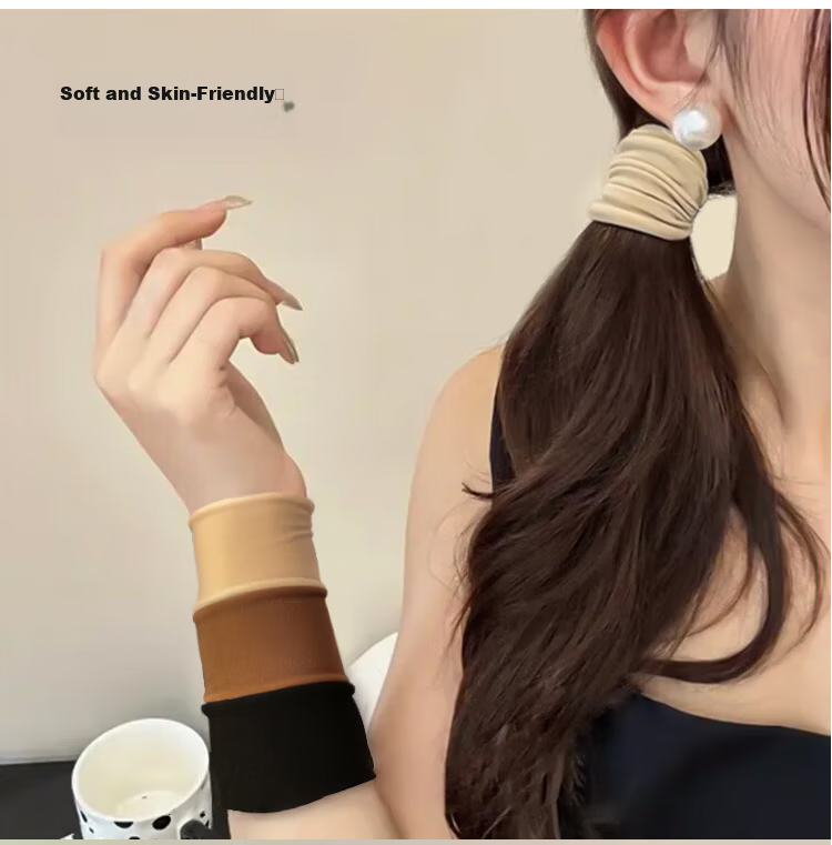 Yefili 10-Pack High Ponytail Hair Ties Wide Seamless Elastic Hair Bands for Women Students High Elastic Hair Accessories 13