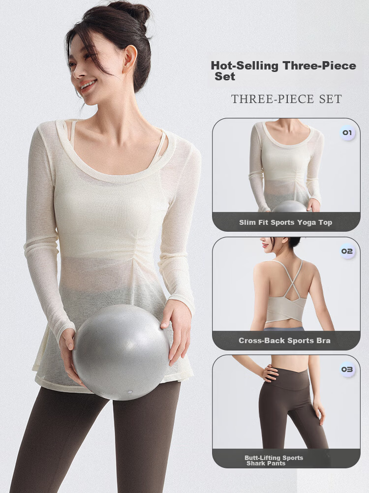 DRUR High-End Plus Size Loose Yoga T-Shirt Cover-Up Women's Outerwear Innerwear High-Intensity Training One-Piece Sports Bra 1