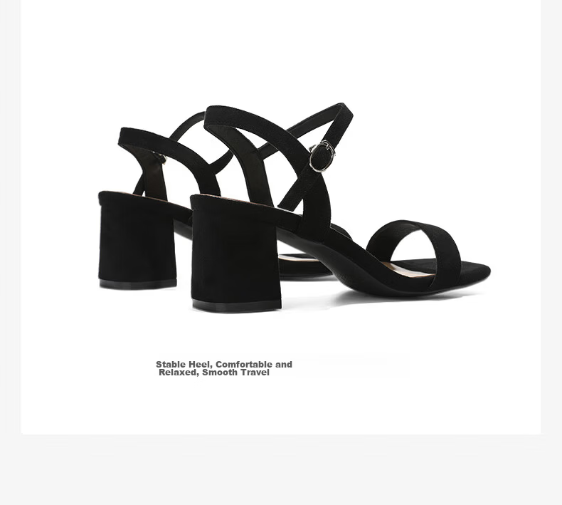 Daphne Women's Black One-strap High Heel Sandals 2026 Commuter Versatile Elegant Heels Size 38 5