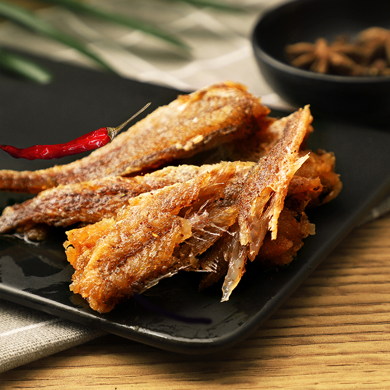 华味亨 香辣小黄鱼98g/袋舟山海味即食鲜卤小鱼干仔休闲零食