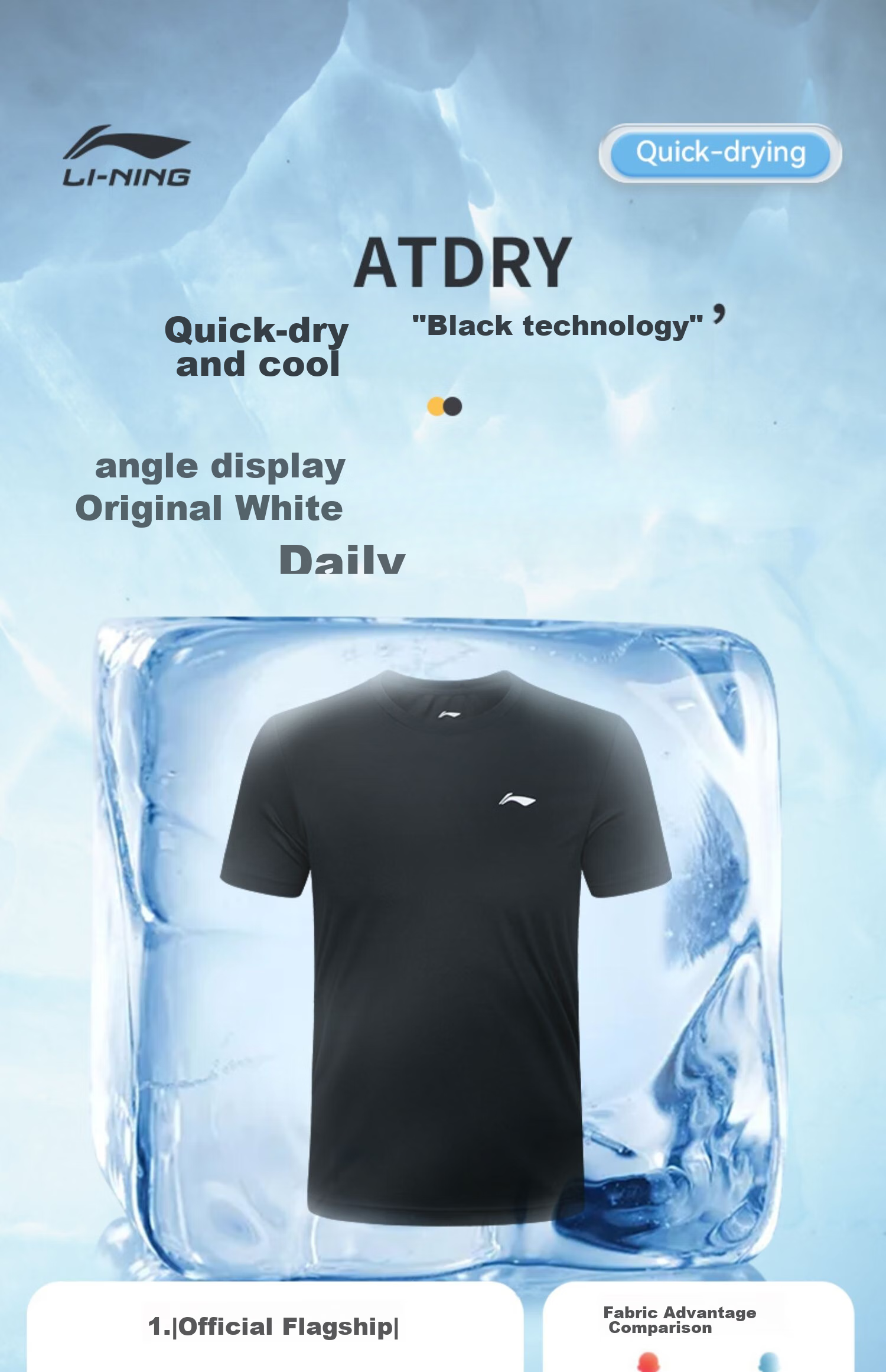 Li-Ning Short-Sleeve T-Shirt for Men, Summer Style, Trendy Printed Couple's Design, Loose-Fitting Casual Breathable Round Neck Sports Top 7