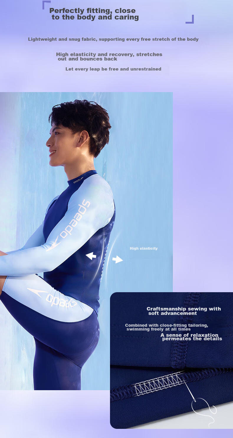 Speedo Free Series UV Protection Long Sleeve Swim Shirt Men Beach Outdoor High Elastic Slim Fit 2026 New Model 6