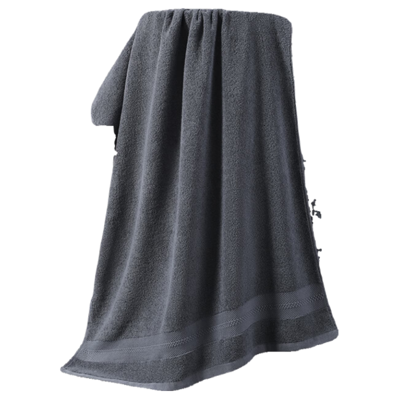 Grace Cotton Bath Towel, 7A Antibacterial, Dark Gray, 350g, Thickened, Skin-Friendly, Soft, Absorbent, Quick-Drying, Adult Large Bath Towel, Sports