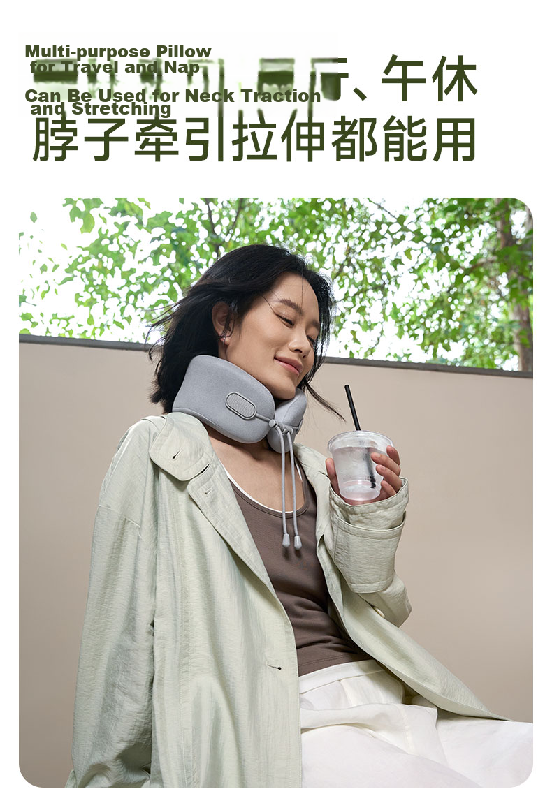 CEENIU Long-Distance Travel U-Shaped Neck Support Pillow Portable Foldable U-Shape Headrest Neck Pillow for Airplane and High-Speed Train 34