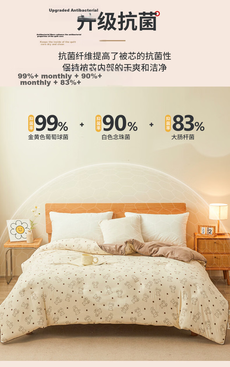 MUJI 100% Cotton Four-Piece Bedding Set, Pure Cotton Fitted Sheet for 1.5m Bed, Duvet Cover 200x230cm 20