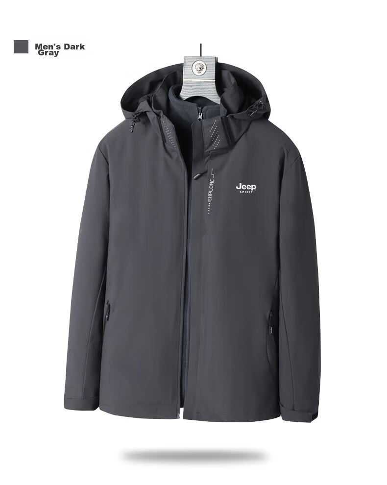 JEEP SPIRIT Men's Summer Casual Lightweight Sun Protection Jacket Comfortable Outdoor Sports Skin Jacket Dark Gray 5XL 29