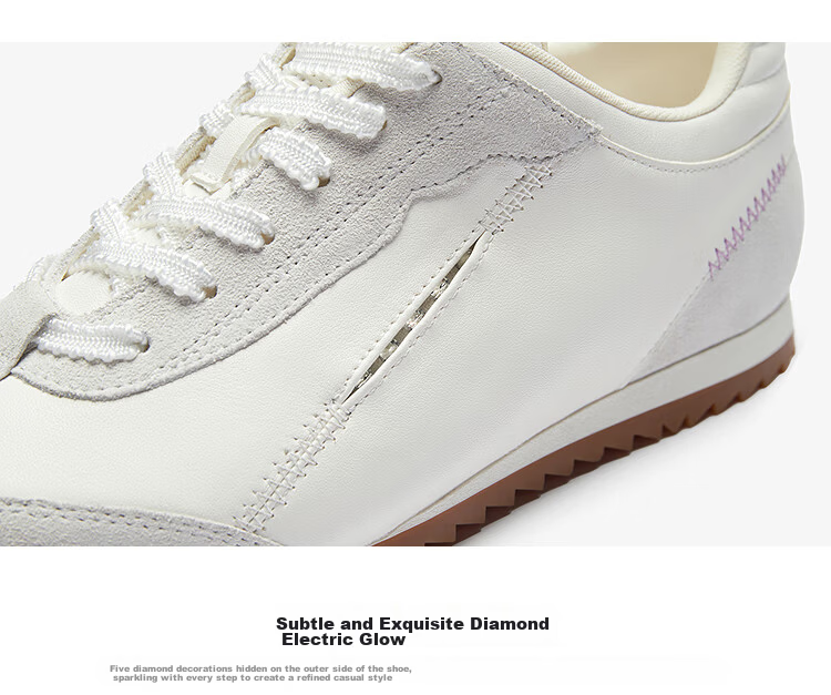 Le Saunda Meteor Dance Genuine Leather Casual Sports Height-Increasing Agan Training Shoes Women 19101 Cream White OWL 36 9