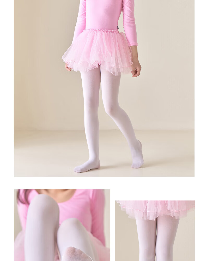 Langsha Children's Tights 3-Pack Girls' Thin Versatile Dance Stockings Student Ballet Baby Socks 15