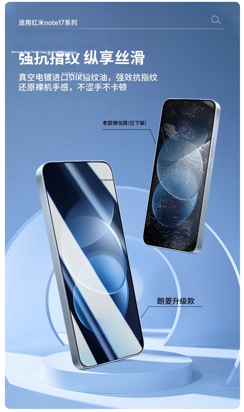 Langling [2 Pieces] Tempered Glass Screen Protector for Xiaomi Redmi Note 17 Pro, HD Clear, No Black Edges, Anti-Drop, Scratch-Resistant, Anti-Fingerprint Film 7