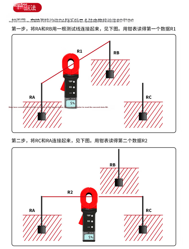 Suwei Clamp Type Ground Resistance Tester High Precision Lightning Protection Resistance Tester Leakage Current Earth Resistance Meter SW1200 11