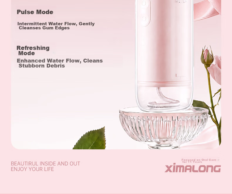 Ximalong Youth Oral Irrigator for Middle and High School Students Orthodontic and Periodontitis Use Water Flosser Portable Electric Dental Cleaner Large Kids Oral Care Rinse Gift Box Set 11