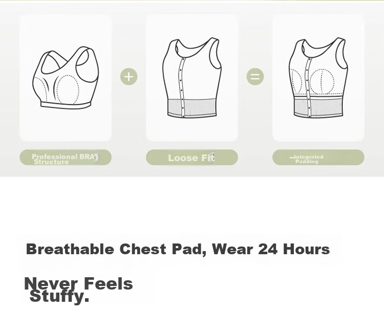 Urban Beauty Middle-aged and Elderly Wireless Bra Vest for Women 100% Cotton with Chest Pad Front Button Four Seasons Mom Vest 2-in-1 XL 7