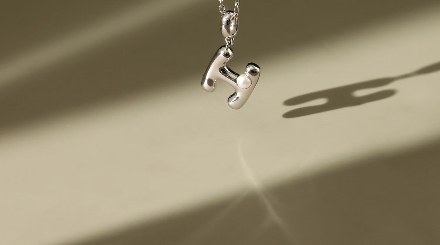 Arsis Simple Letter Pendant Necklace for Women, S925 Silver Collarbone Chain, Birthday Gift for Girlfriend, Letter M 7