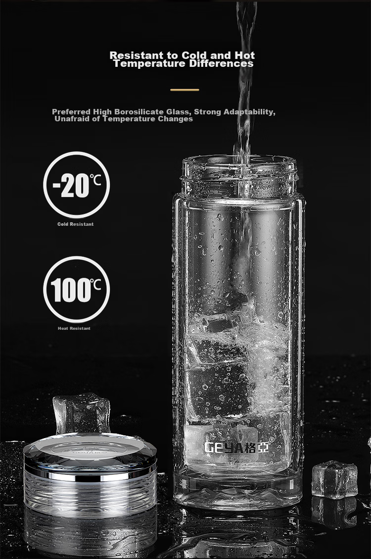 GEYA Double-Layer Glass Cup for Men, High-End Business Glass Tea Cup, Water Glass, Tea Infuser Cup, Gift Customizatio 9