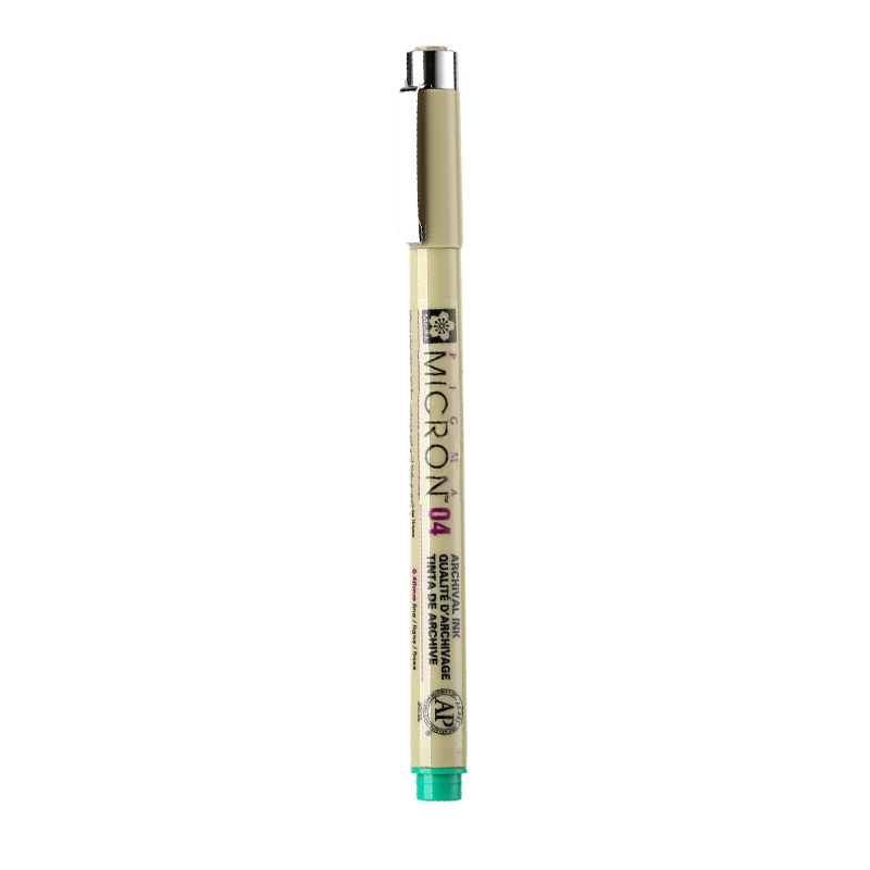 SAKURA Colored Needle-Tip Pen, Line Drawing Pen, No. 04 0.40mm (Green), Imported from Japan, Signature Pen, Drawing Pen, Student And Children's Art Supplies for Outlining, Hand-Drawn Desig