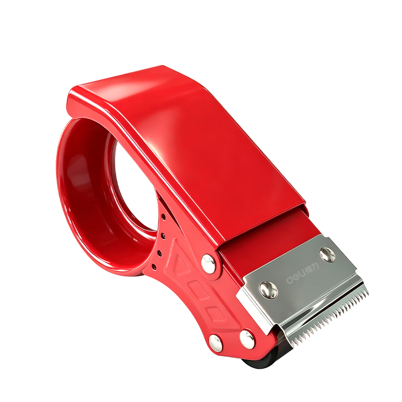 Deli All-Metal Sealing Machine Packaging Machine Tape Base, Suitable for Small Tape Width up to 48mm, Tape Cutter, Red 823