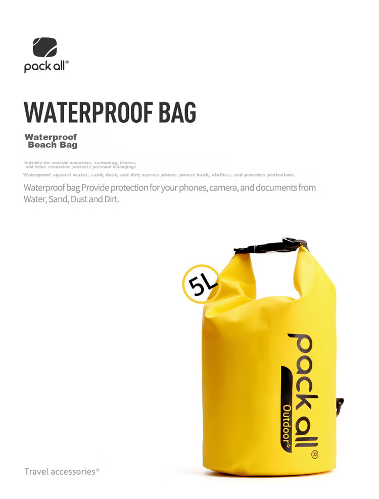 Pack all Swimming Bag Gym Bag Beach Storage Waterproof Outdoor Camera Rafting Bag Unisex Sports Bag Blue - 15L 1