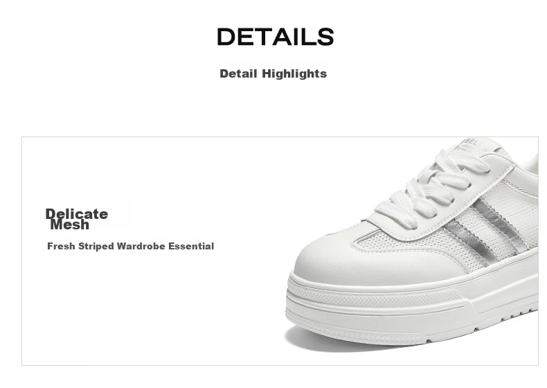 Belle Qixi Gift Small Puff White Shoes Women Summer 2026 New Mesh Panel Shoes JD029 Starlight Silver - Breathable Style Size 37 13