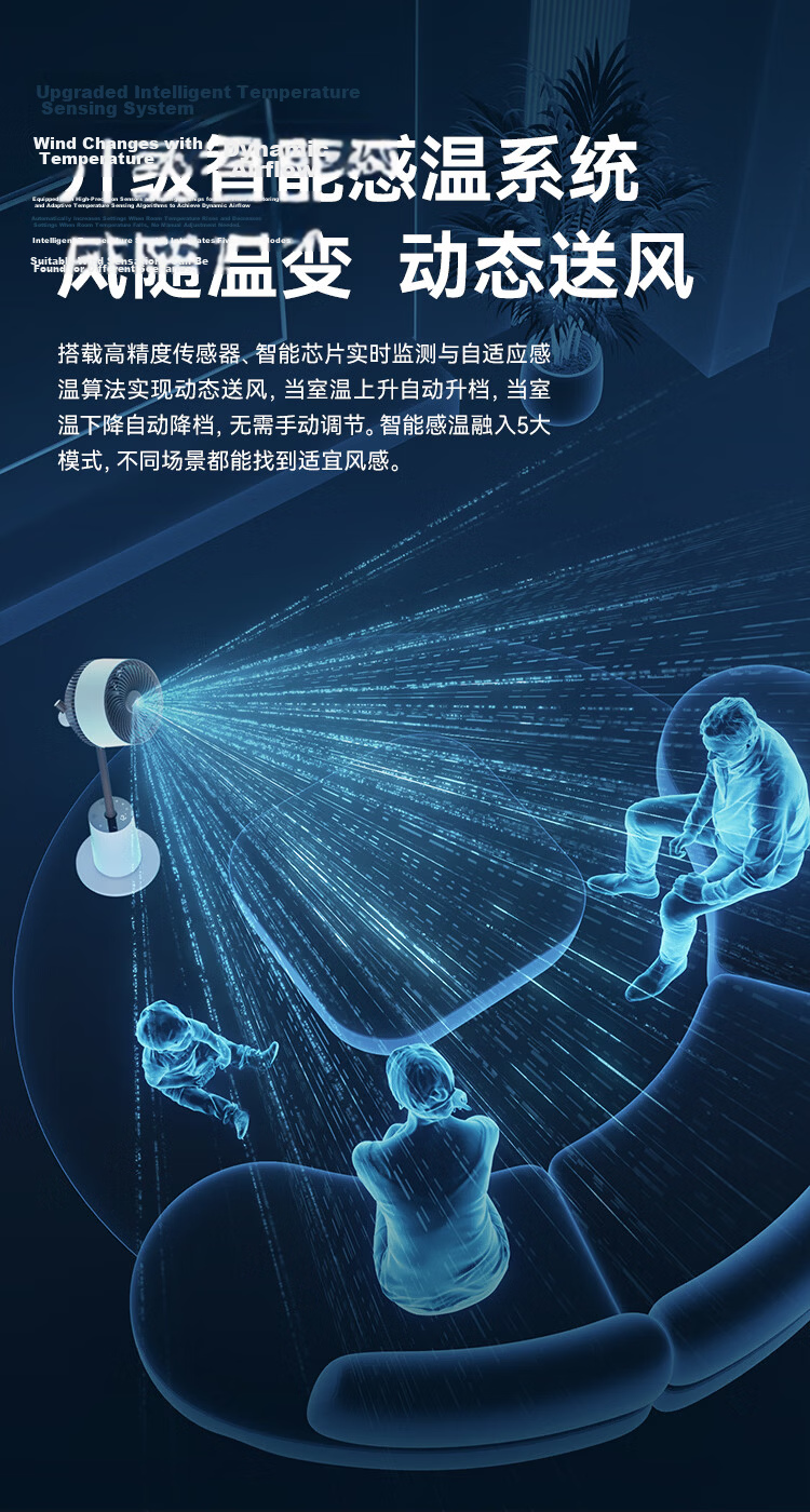 DAEWOO [Plasma Formaldehyde Removal] Smart Voice Air Circulation Electric Fan, Ambient Night Light, Purification And Disinfection Floor Fan with Variable Frequency, F47 Mid-Autumn Festival Gift 8