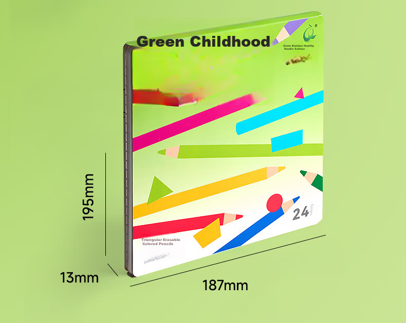 CHINJOO Erasable Triangular Colored Pencils 24 Colors Art Student Drawing Pens Kids Coloring Pencils Children's Gift Back to School Gift 23