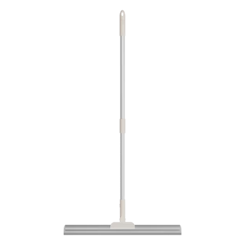 Sulida Magic Broom and Water Scraper Dual-Use Mop with Silicone Floor Scraper for Bathroom 48cm with Mop Cloth