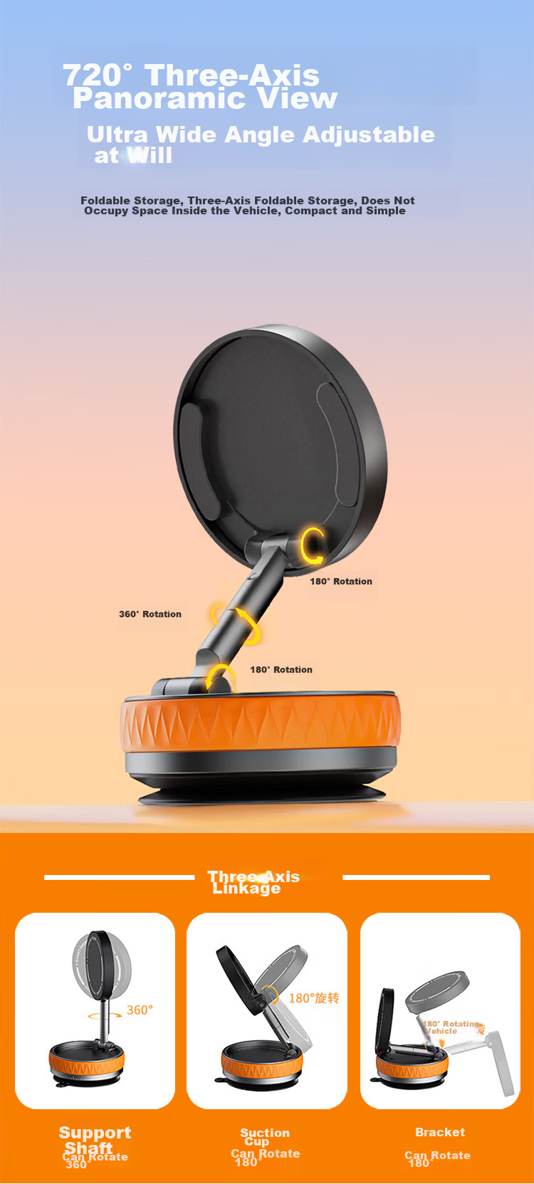 BZBC Car Magnetic Phone Holder Vacuum Suction Cup Universal Dashboard Mount for Car Navigation 2026 New Desktop Support Stand 3