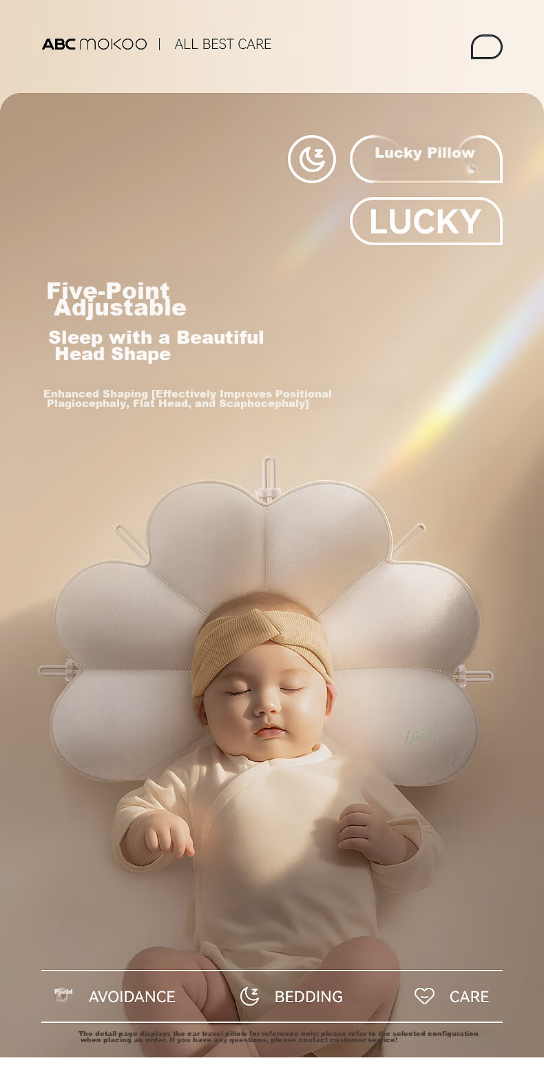 ABCMOKOO Baby Anti-Reflux Ramp Pad Anti-Choking Milk Pillow for 0-3 Years Old Newborns Breastfeeding - PROMAX Adjustable Model 1