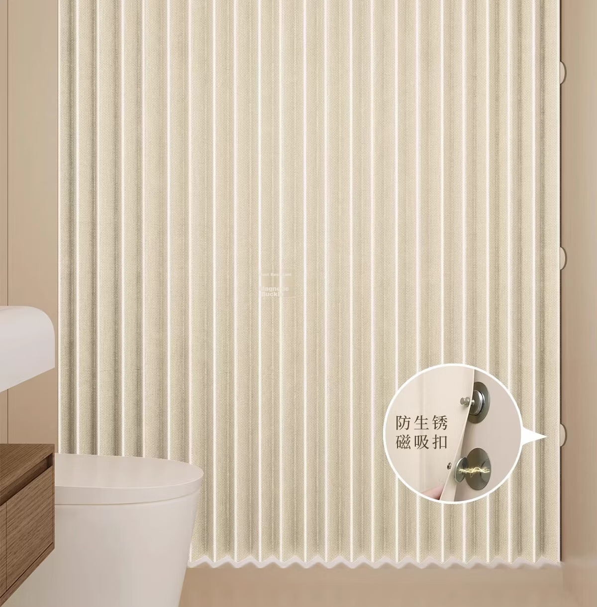 Honglu Thickened Mildew-Resistant Waterproof Bathroom Shower Curtain Partition Curtain Dry and Wet Separation High-Grade 180*200cm 21