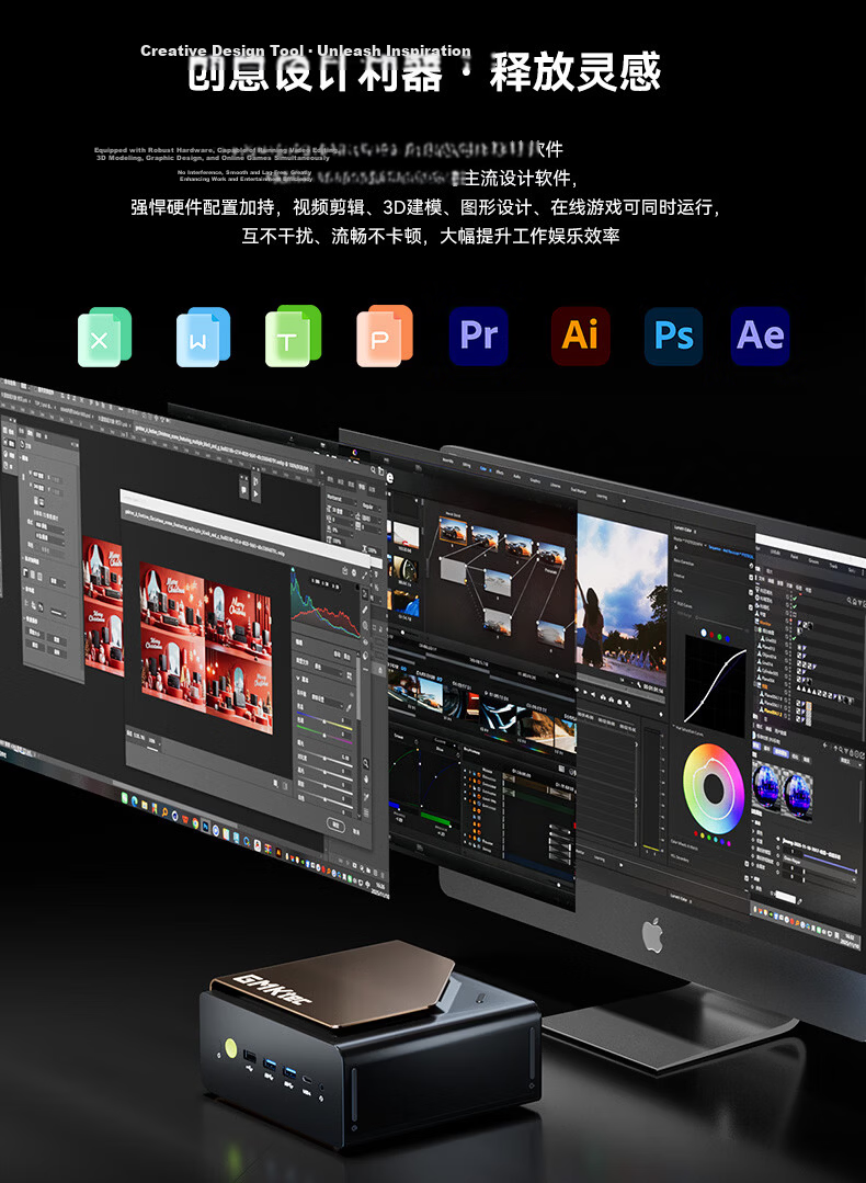 GMK EVO-T2S Core Ultra X7 358H 64GB+2TB Mini Office Business Gaming PC OpenClaw Xiaolongxia Deployment 15