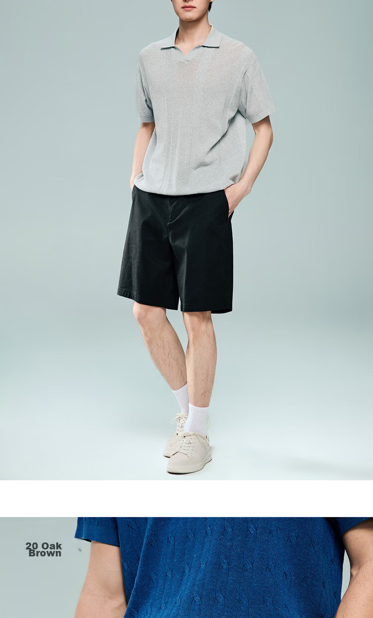 Giordano Men's Pants 2026 Summer New Lyocell Cotton Mid-Rise Straight Casual Shorts 13106309 12