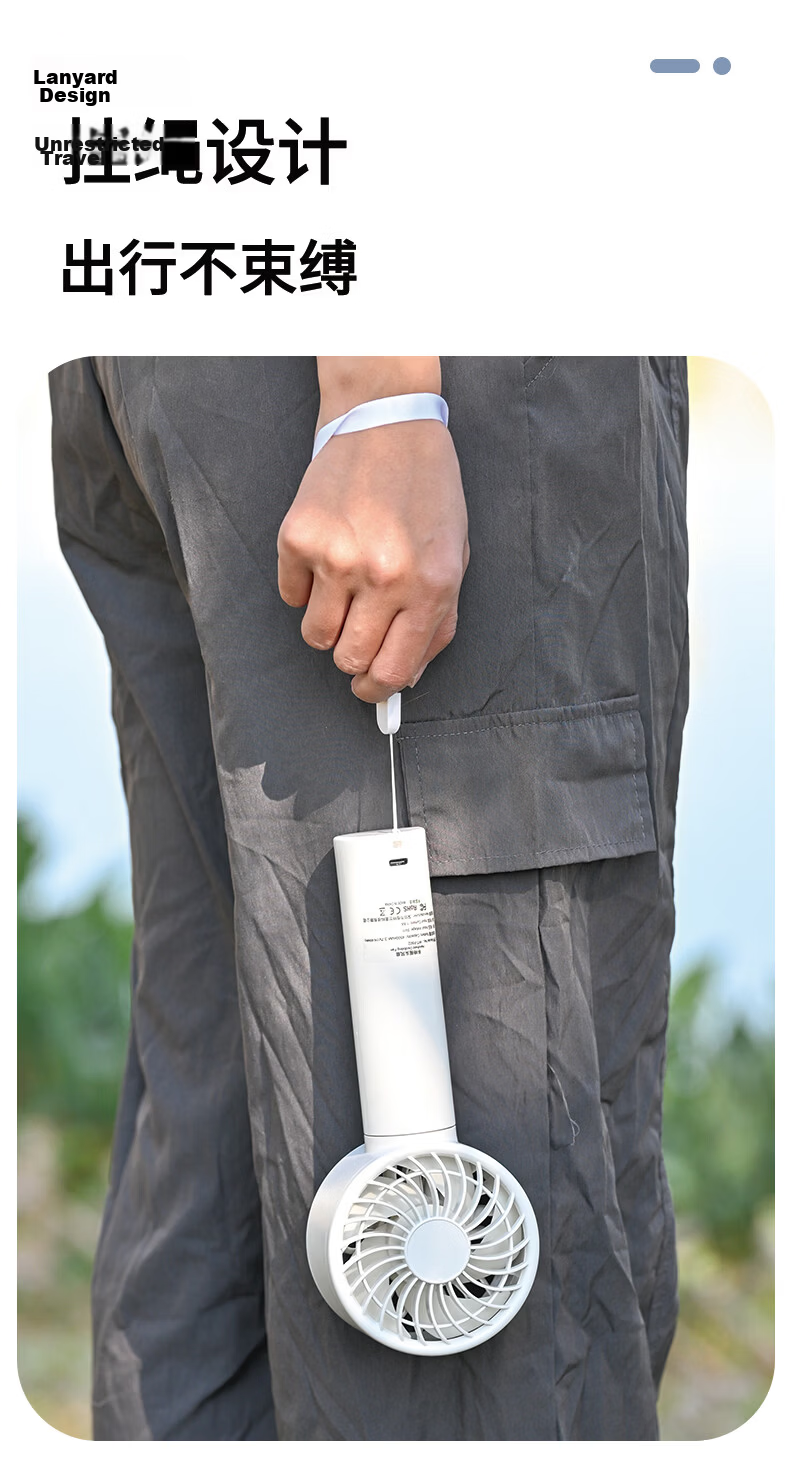 AIMIKU 2026 New Handheld Mini Fan Desktop Oscillating Portable Rechargeable High-Speed Quiet Cooling Device Gray 4