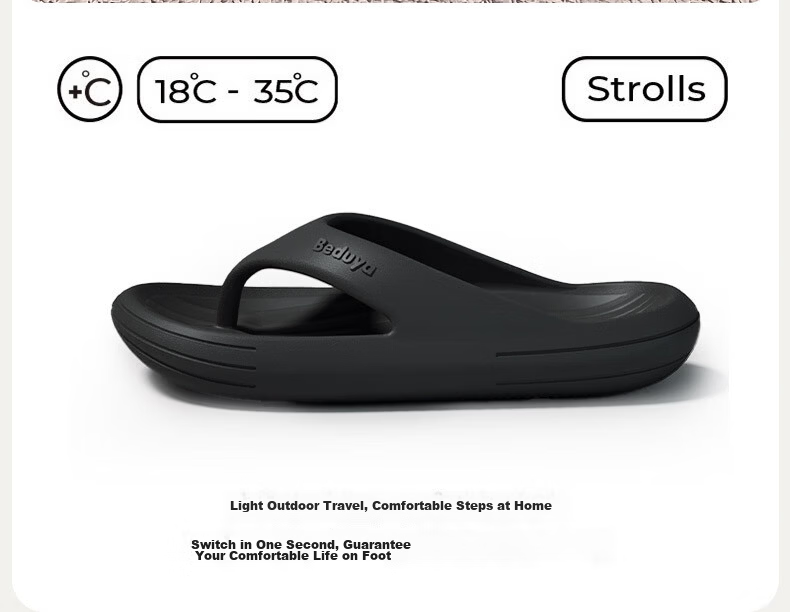 Beiduo Yang Men's Summer Anti-Slip Durable Outdoor Flip Flops EVA Beach Sandals Women's Palace Red Size 44-45 2
