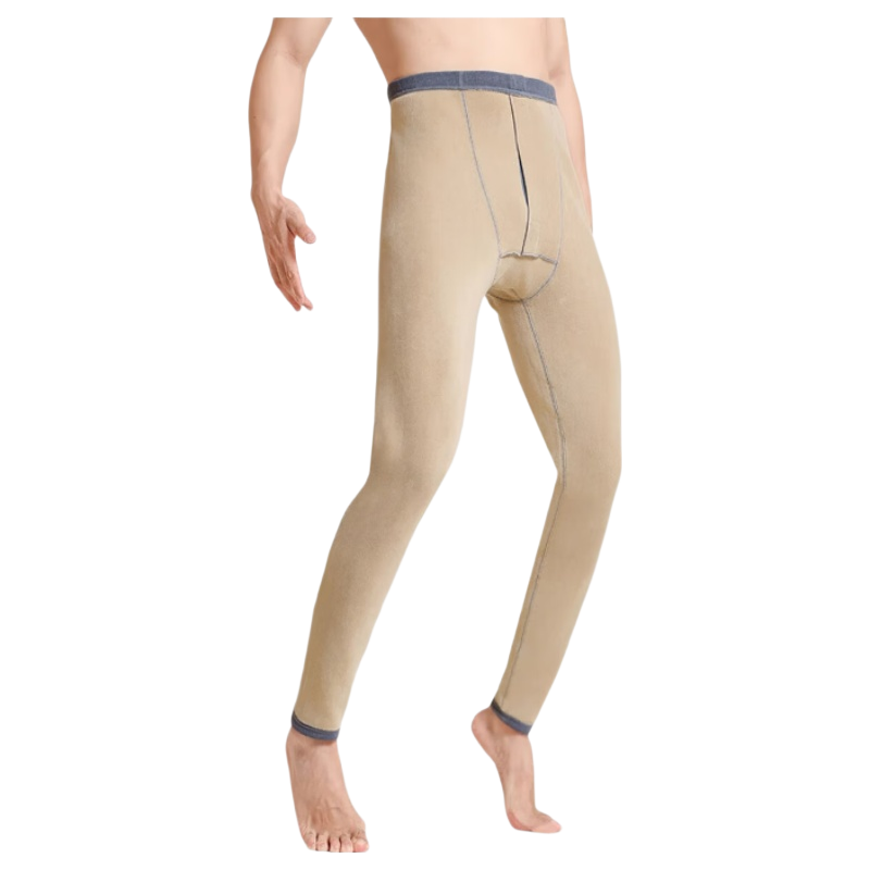 Caiyue Men's Lamb Fleece Cotton Pants Thickened Thermal Windproof Plus Size Warm Underwear Trousers for Autumn and Winter