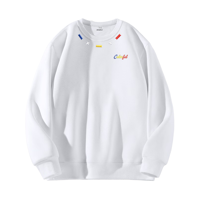 JEANSWEST LIFE Zhenweisi Crew Neck Sweatshirt for Men, Spring And Autumn Heavyweight Crisp Hoodless Jacket, Youth Outdoor Loose Top