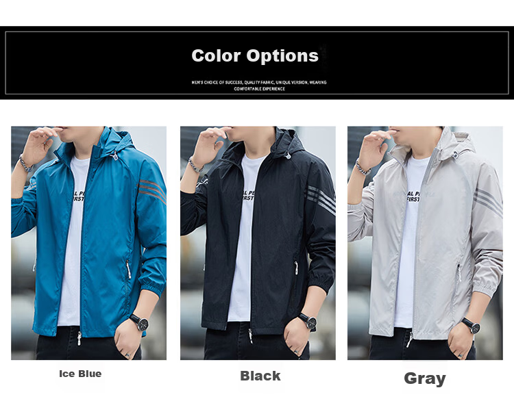 ROMON Men's Summer New Thin Breathable Outdoor UV Protection Ice Silk Jacket 2680 Black XL 7